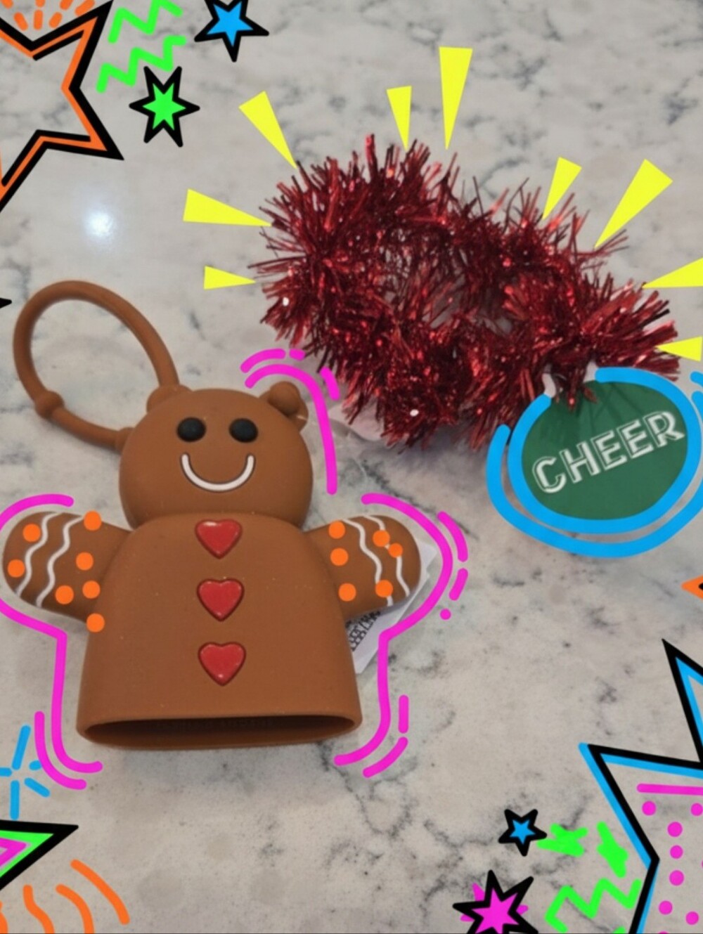 Gingerbread Silicone Hand Sanitizer Holder - Brown